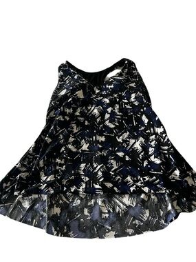 MAGICSUIT  Blue and White Racerback Tankini Top Slimming Size 8